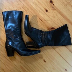 Sergio Rossi Black Leather Boots